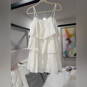 White Tiered Ruffle Dress